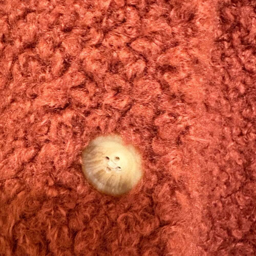 Faherty Rust Sherpa Teddy Jacket Button Front Fle… - image 3